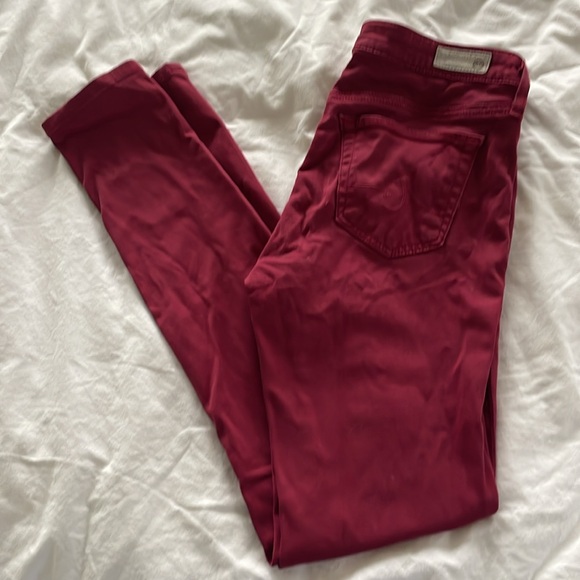 Ag Adriano Goldschmied Jeans Womens 25 The Legging Ankle Skinny Red - Picture 6 of 9